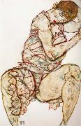 Egon Schiele Seated Woman with her Left Hand in her Hair oil on canvas